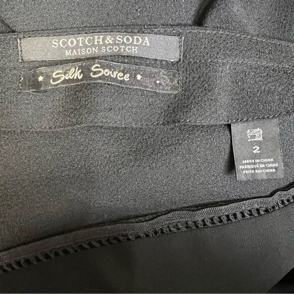 Scotch & Soda | Black V Neck Silk Soirée Dress size 2 =medium - Picture 3 of 7